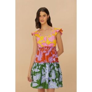 Farm Rio NWT Mixed Tropical Swing Mini Dress Size XS